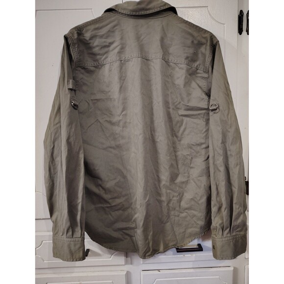 Lauren Ralph Lauren LRL Wmns Olive Cotton Twill 1967 Utility Shirt Sz Med Snaps - Picture 6 of 6